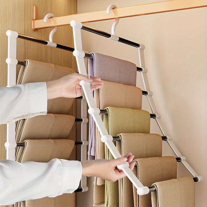 Space-Saving Stainless Steel Multi-Layer Pants Hanger