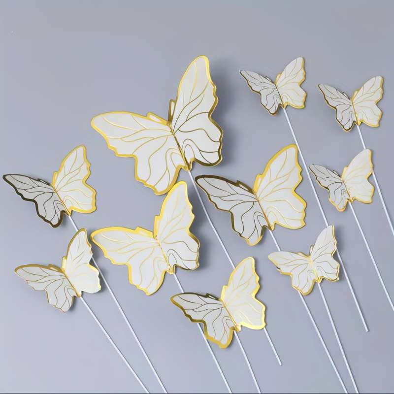 Set Of Cake Decoration Inserts With Exquisite Gold-Rimmed