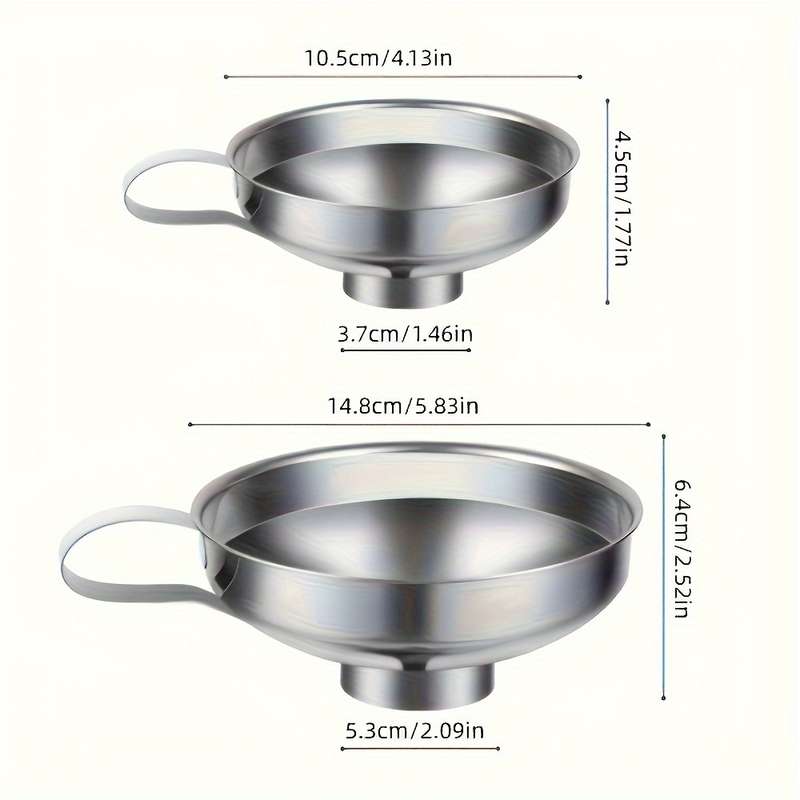 2pcs Stainless Steel Funnel Set For Mason Jars