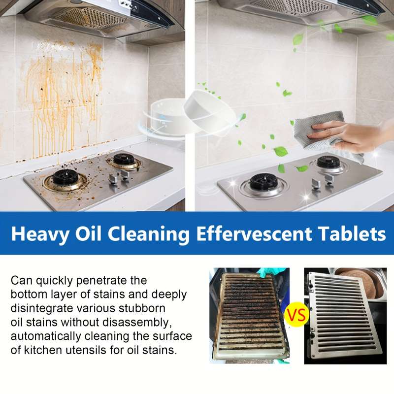 10pcs Heavy Oil Cleaning Effervescent Tablets