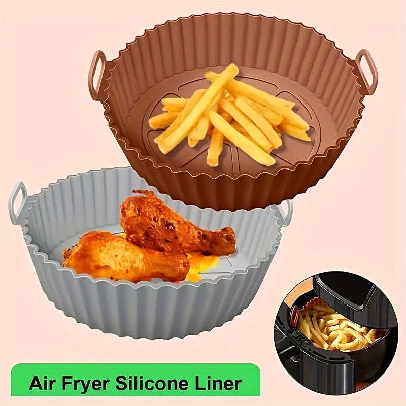 1pc Air Fryer Silicone Pan Three-dimensional Collapsible Air Fryer Mat Silicone Air Fryer Liner
