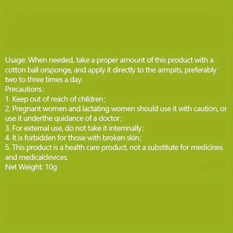 Sweat odor control cream