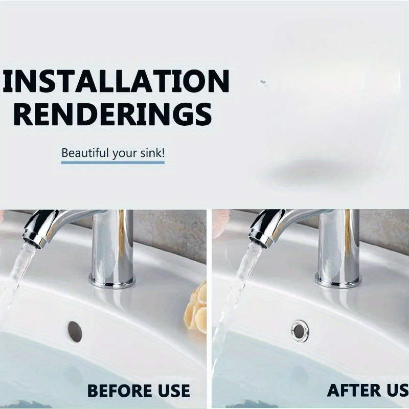 4pcs Chrome Overflow Rings For Bathroom