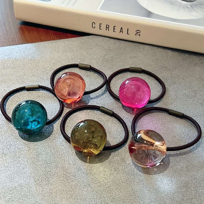 Cute Beaded Hair Ties Set