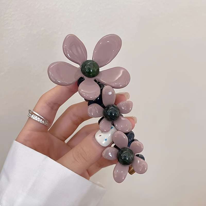 Elegant Beaded Flower Spiral Hair Tie