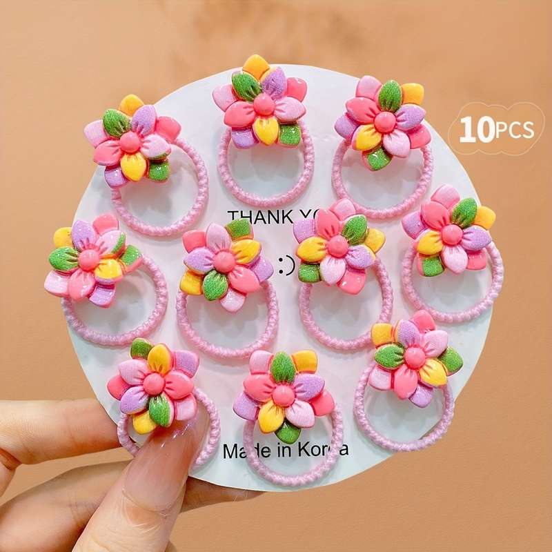 Sweet Floral Elastic Hair Ties