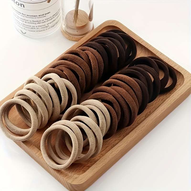50pcs High Elastic Hair Ties French Thick Hair Ties for Women