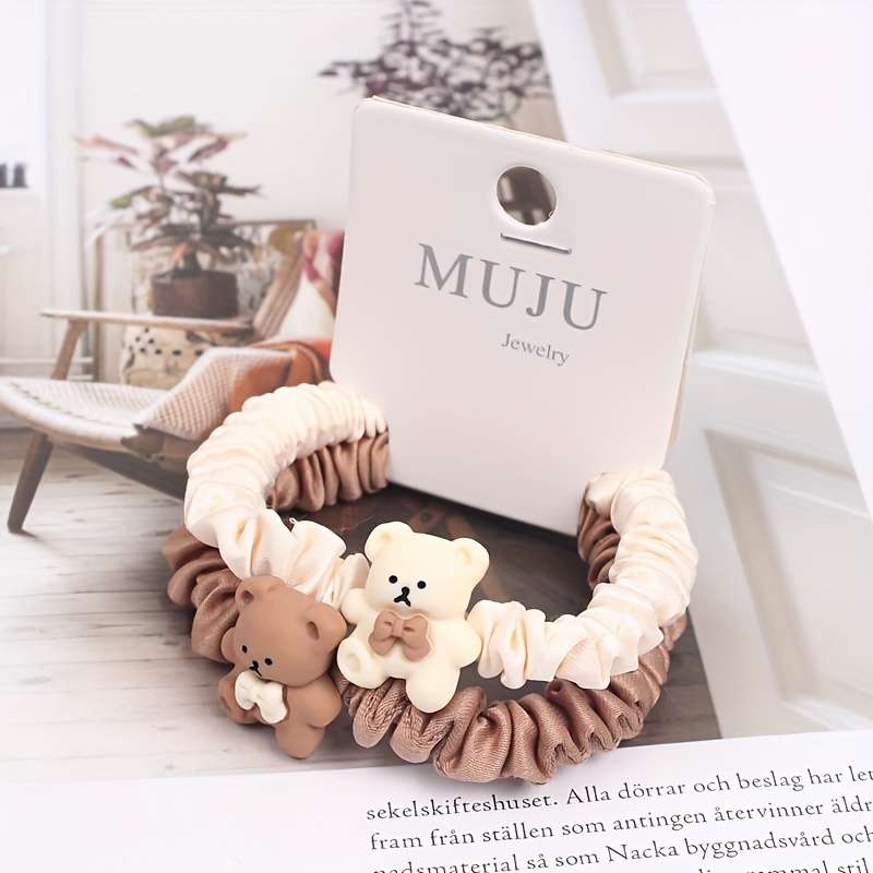 Jewelry 2-Piece Set Cute Bear Elastic Hair Ties