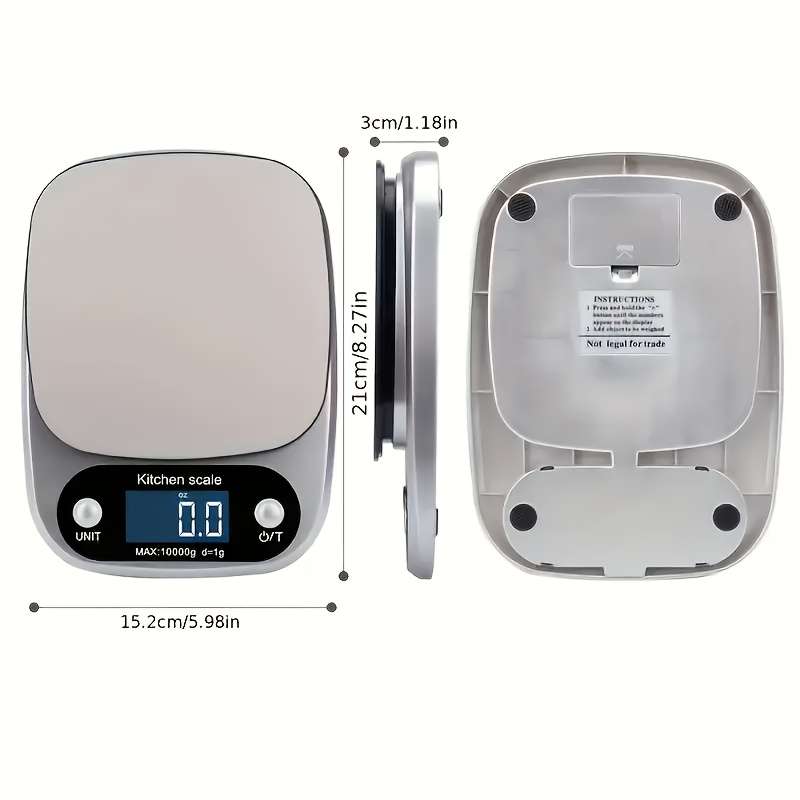 Travel Essential| Stylish 10kg Digital Kitchen Scale with 1g