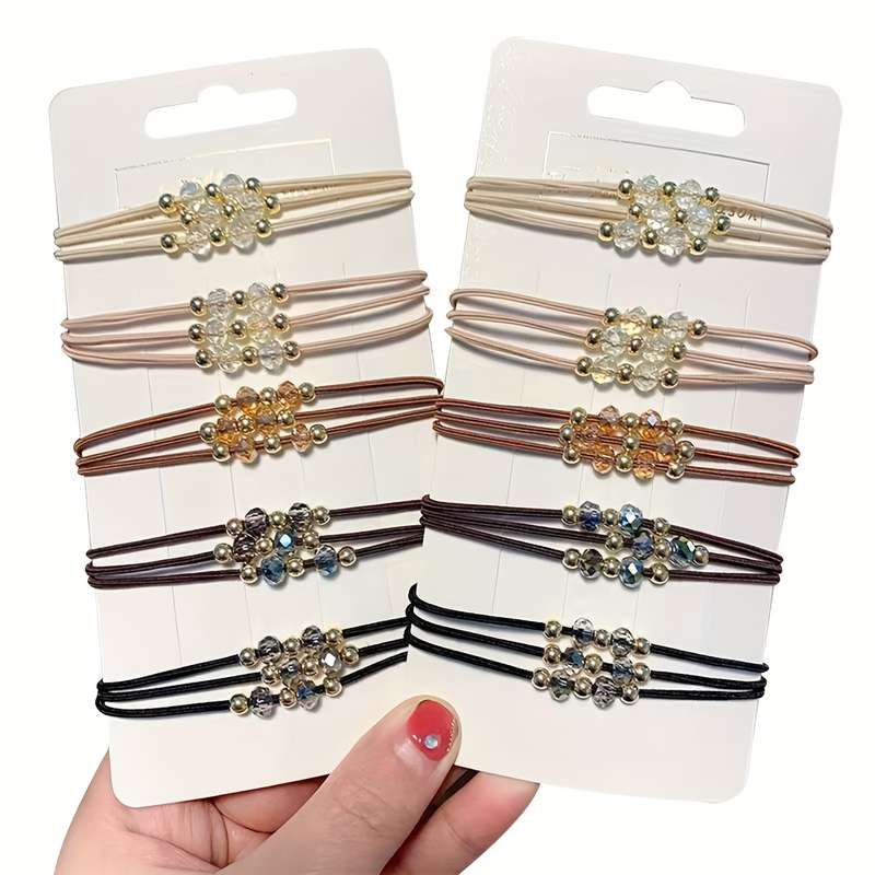 High elastic rhinestone hair tie