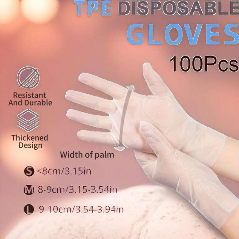 100pcstpe Disposable Gloves For Home Cleaning