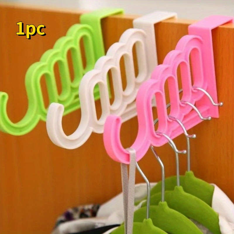 1pc Multifunctional Home Accessories Foldable Clothes Hanger Drying Rack 5 Hole Suit Bathroom Door