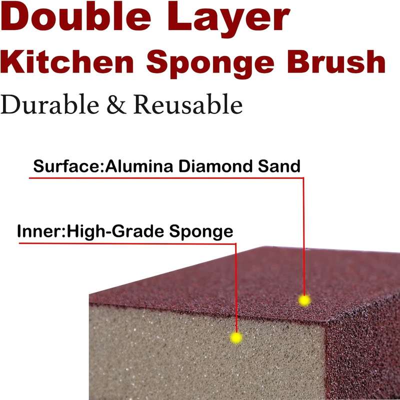 1 Pcs Reusable Carborundum Sponge With Handle