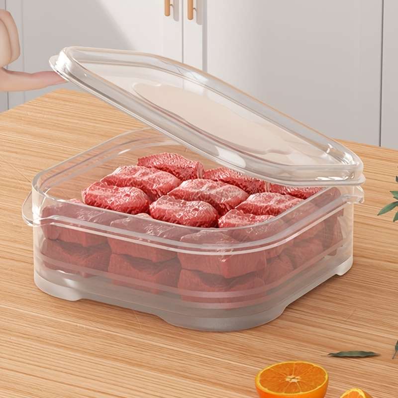 4pcs Clear Plastic Containers For Refrigerator With Lids
