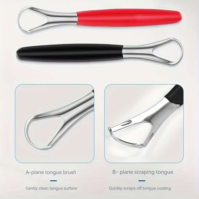 A Stainless Steel Tongue Scraper Designed to Reduce Bad Breath