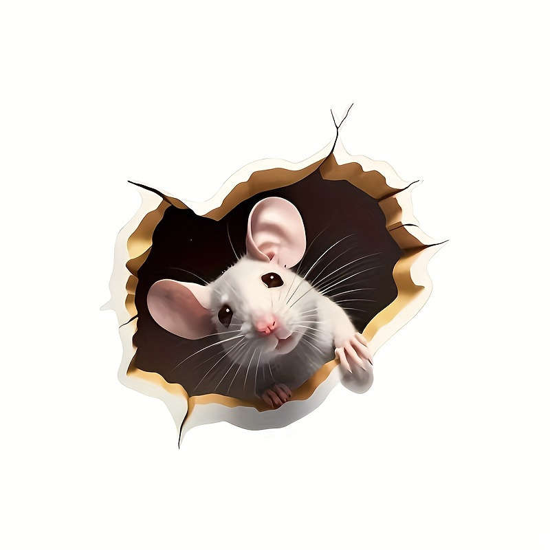 3D Mouse Hole Wall Decal