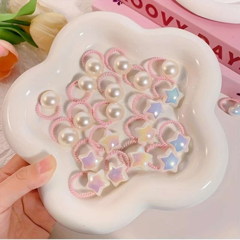 10-Pack Cute Pearl Hair Ties