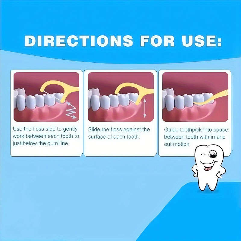 50-Pack Fruit Flavored Dental Floss Sticks with Toothpicks