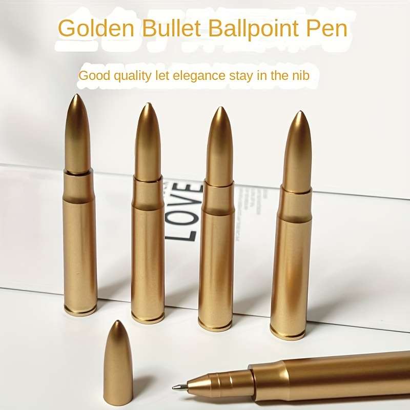 6-Pack Golden Bullet Shaped Ballpoint Pens
