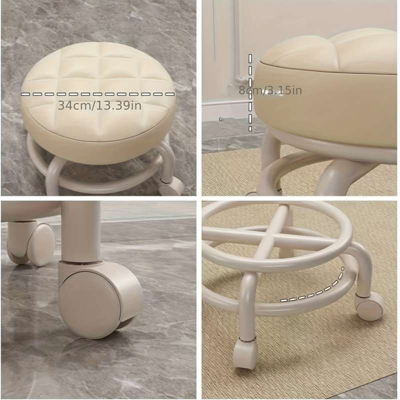 Versatile Heavy-Duty Rolling Stool with Swivel Wheels