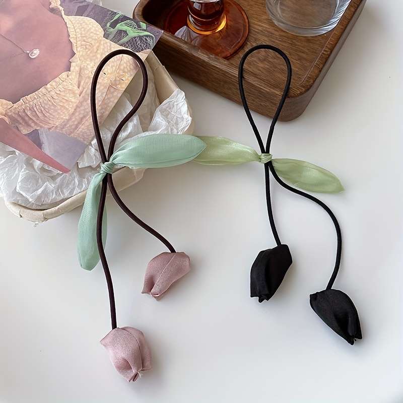 Elegant Silk Floral Hair Ties