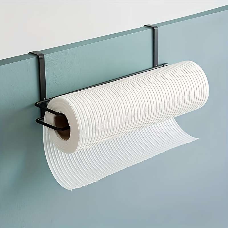 Easy-Install Black Metal Paper Towel Holder