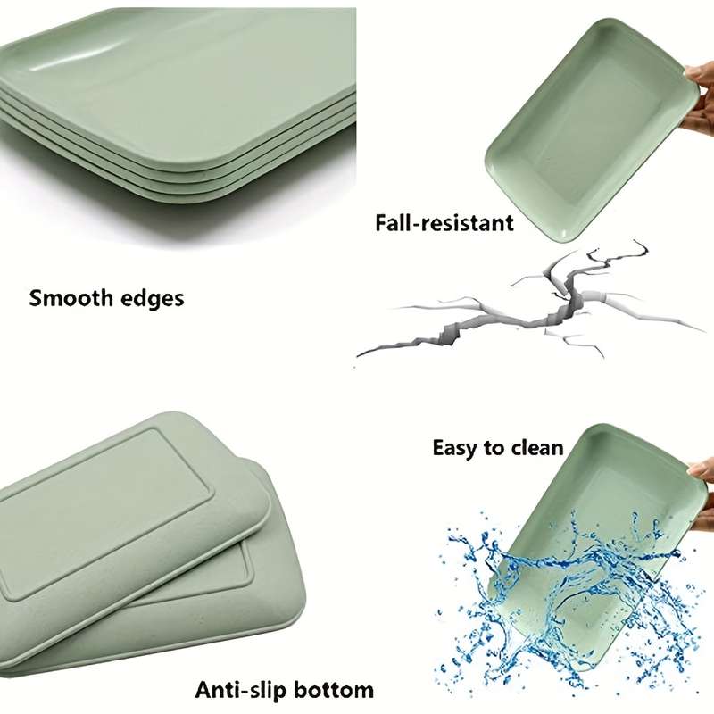 4pcs Rectangular Dinner Plates
