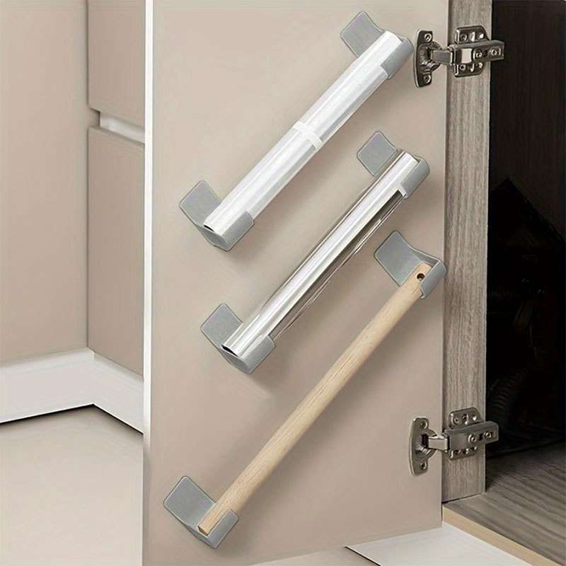 4pcs White Self-Adhesive Kitchen Organizer Holders