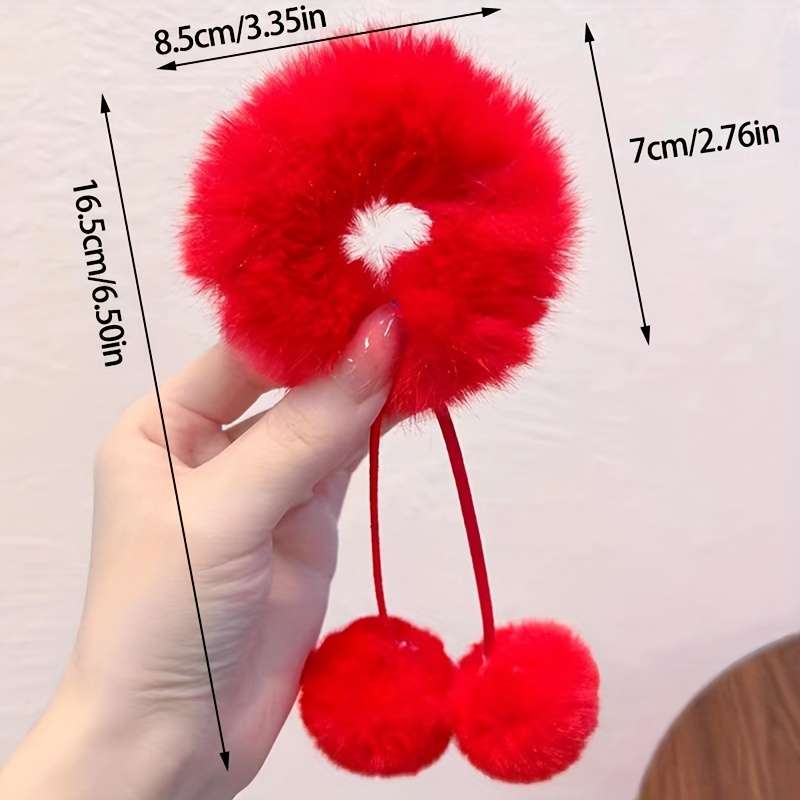 Set Flannelette Hair Ties for Women