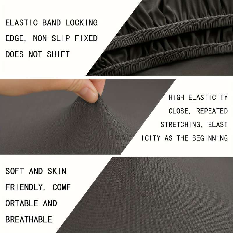 Set Of 4 Waterproof Elastic Milk Fiber Fabric Stool Covers
