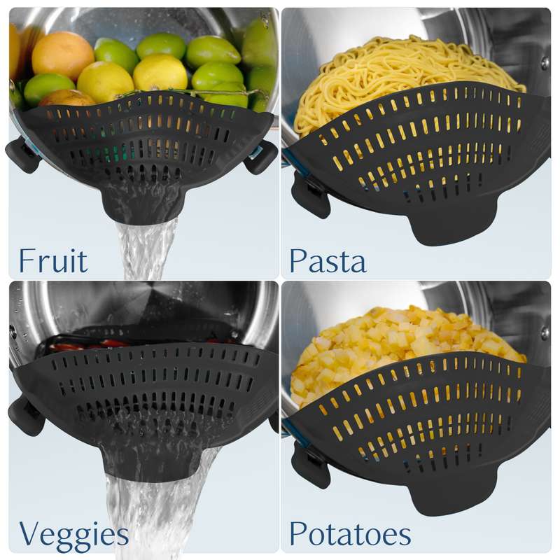 1pc  Adjustable Silicone Clip-On Pot Strainer