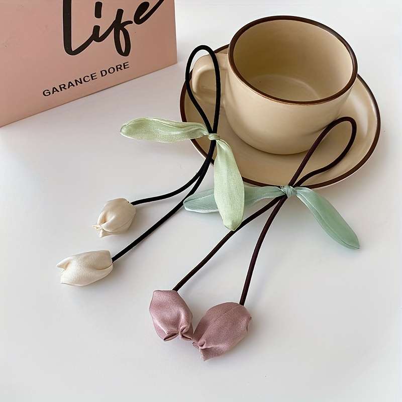 Elegant Silk Floral Hair Ties