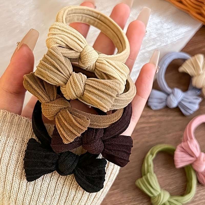 5pcs Pastel Bowknot Hair Ties