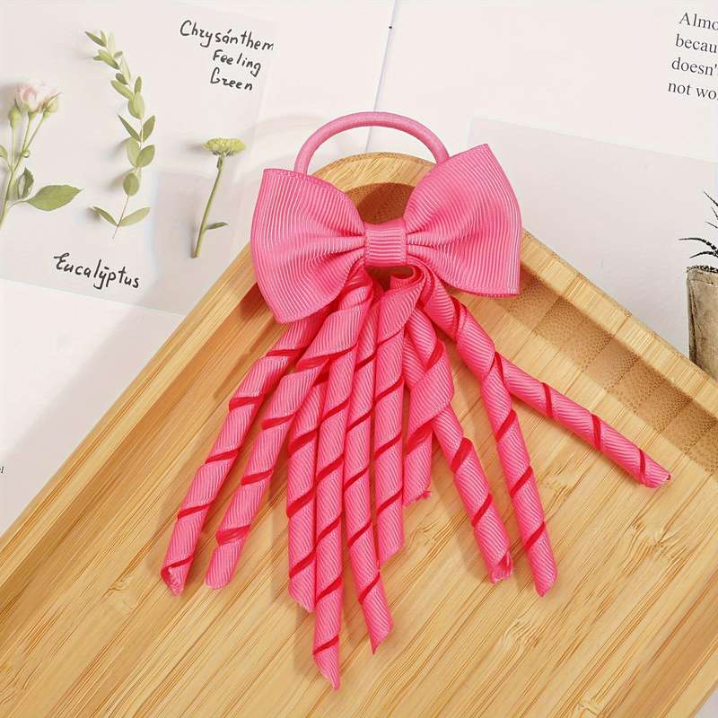 10pcs Elegant Grosgrain Ribbon Bow Hair Ties