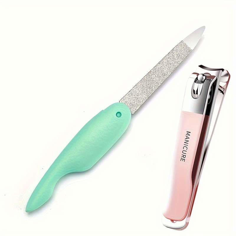 Stainless Steel Nail File with Double Polishing and Sanding Strips