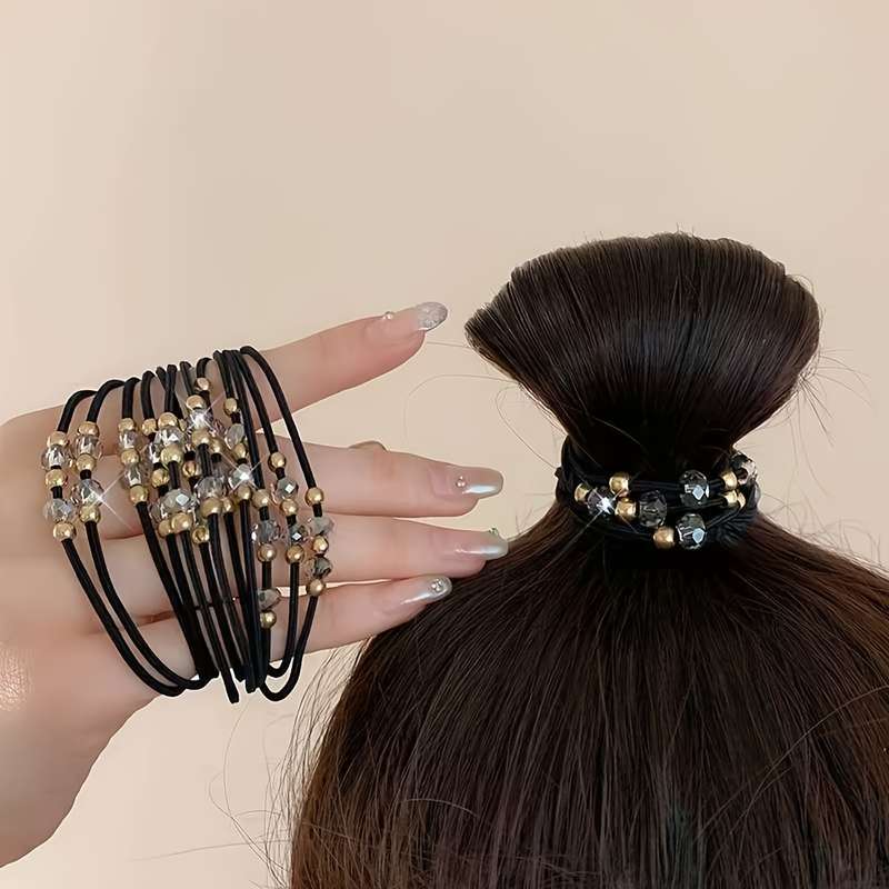 High elastic rhinestone hair tie