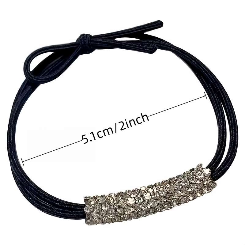 5pcs Elegant Rhinestone Hair Ties - Stretchy