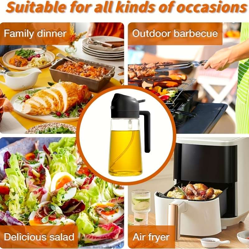 16oz / 470ml Glass Oil Sprayer And Bottle Set