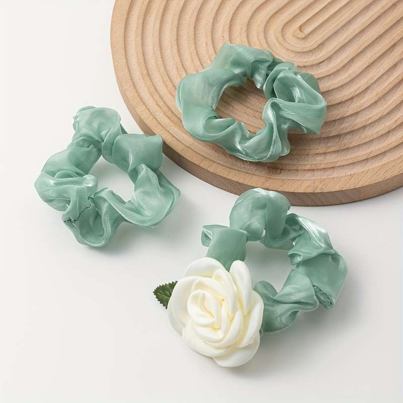 3pcs Elegant Camellia Flower Hair Ties Set