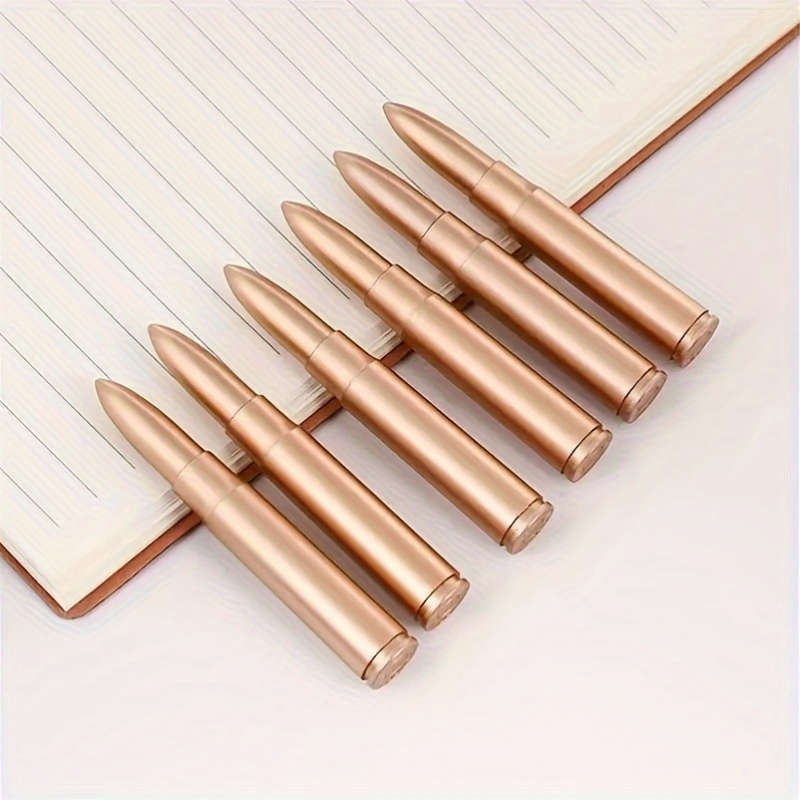 6-Pack Golden Bullet Shaped Ballpoint Pens