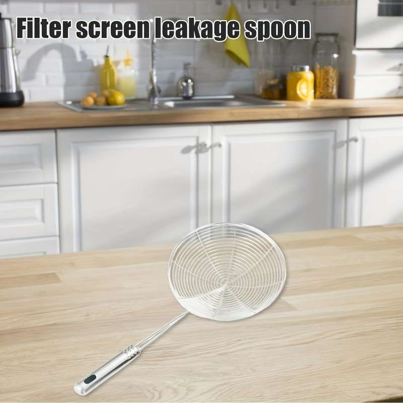 Stainless Steel Strainer Ladle with Handle - 1pc