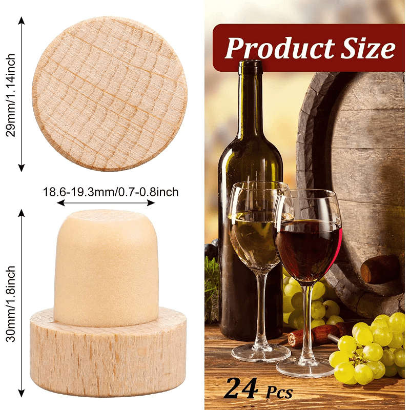 5pcs Wine Bottle Corks T Shaped Cork Plugs For Wine Cork Wine Stopper Reusable Wine Corks Wooden And