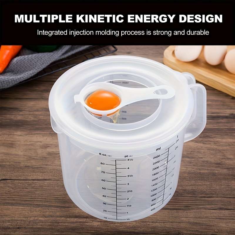 1pc 2.5L Plastic Measuring Cup with Lid