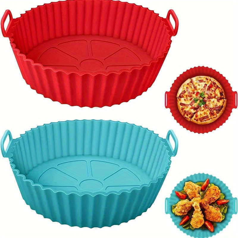 1pc Air Fryer Silicone Pan Three-dimensional Collapsible Air Fryer Mat Silicone Air Fryer Liner