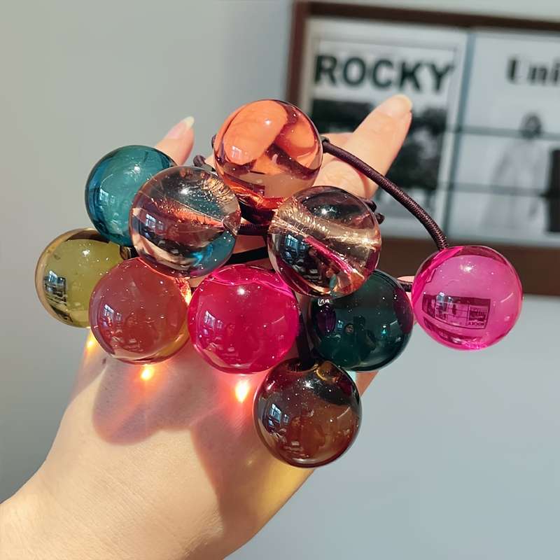 Cute Beaded Hair Ties Set