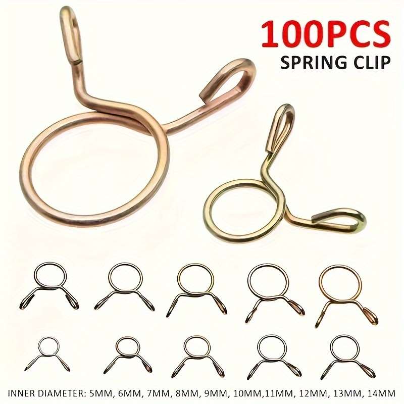 100pcs Galvanized Steel Wire Spring Clamps