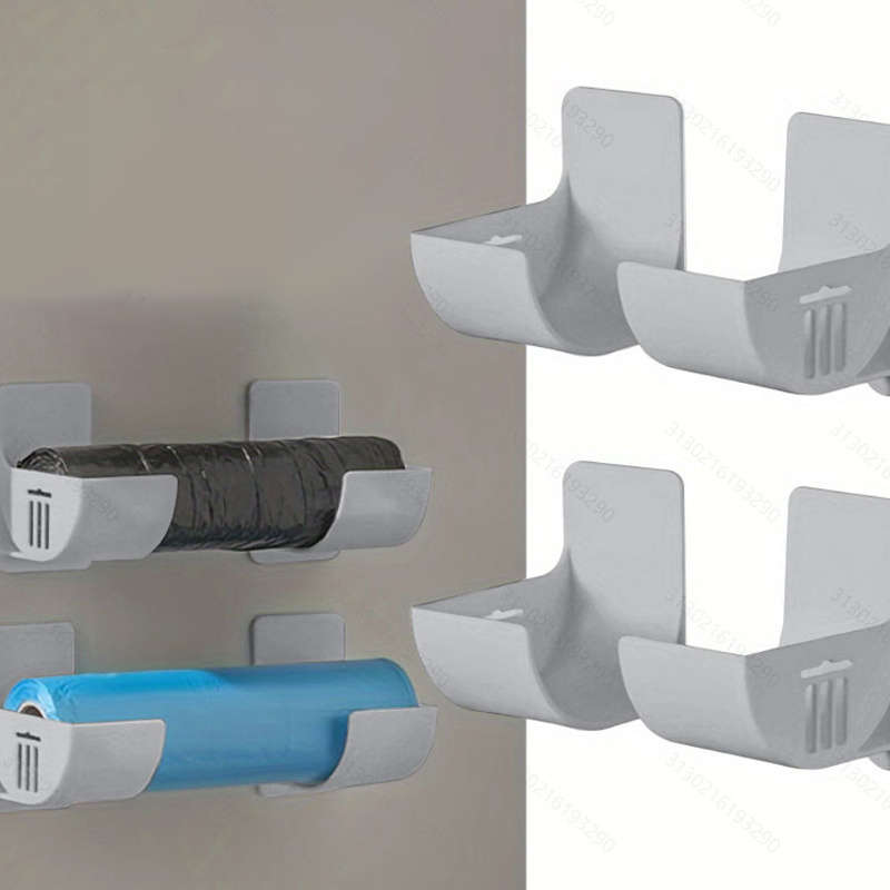 4pcs White Self-Adhesive Kitchen Organizer Holders