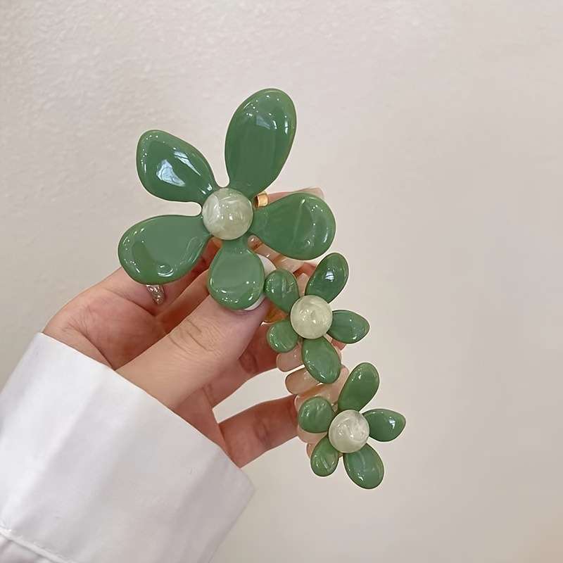 Elegant Beaded Flower Spiral Hair Tie