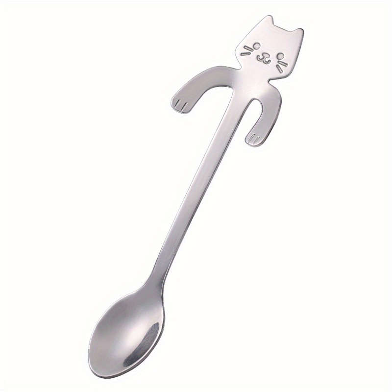 3pcs Set of Adorable Cat-Shaped Stainless Steel Coffee Spoons