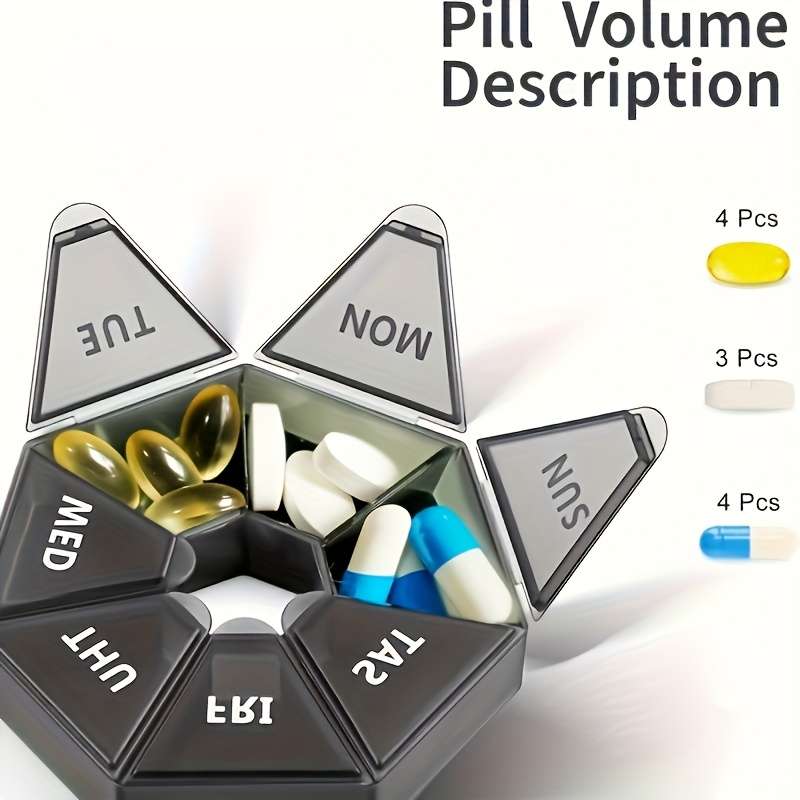 Mini 7-Corner Storage BoxSeven Grids Squares Pill Box